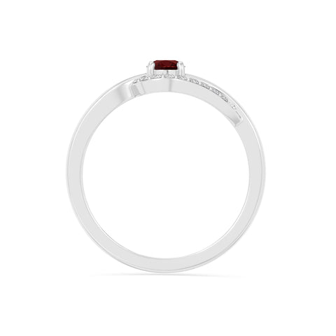natural garnet infinity solitaire rings in sterling silver 