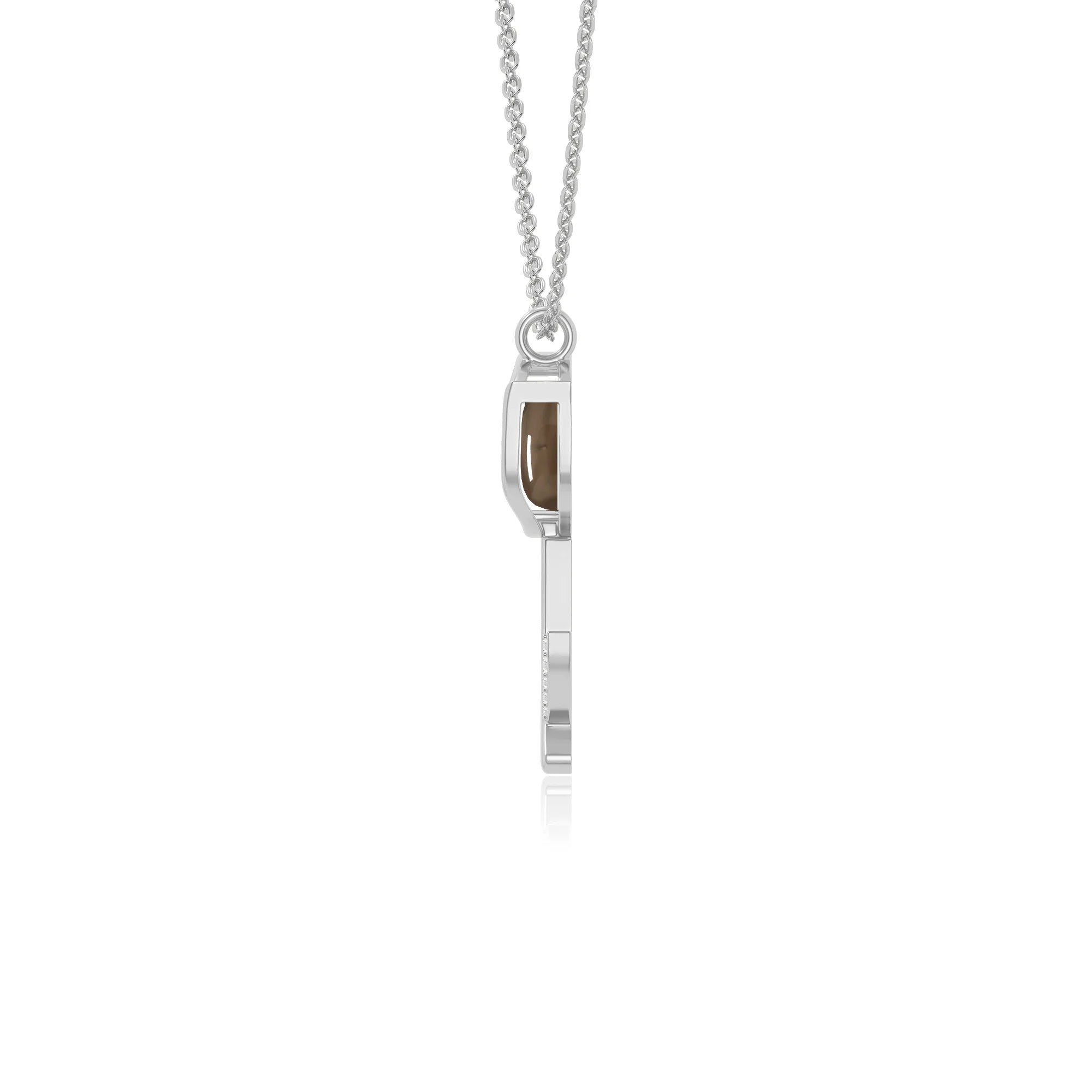 smoky quartz tulip necklaces in sterling silver 