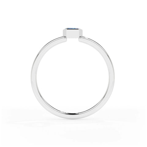 rainbow moonstone coffin shape stackable bezel-set ring