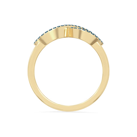 natural london blue topaz infinity promise rings in yellow gold vermeil