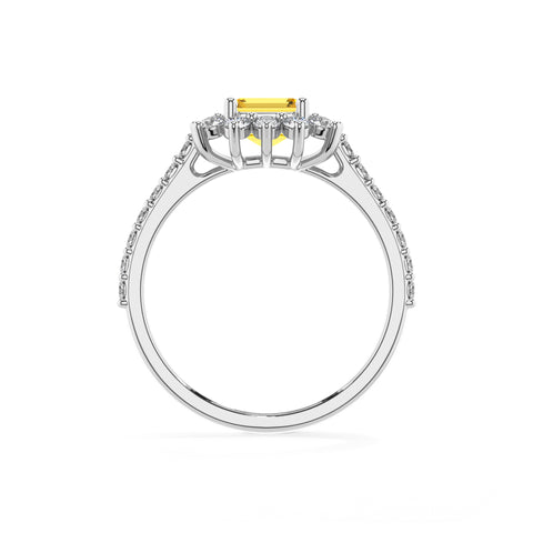 lab-grown yellow-sapphire emerald half eterity halo solitaire engagement ring