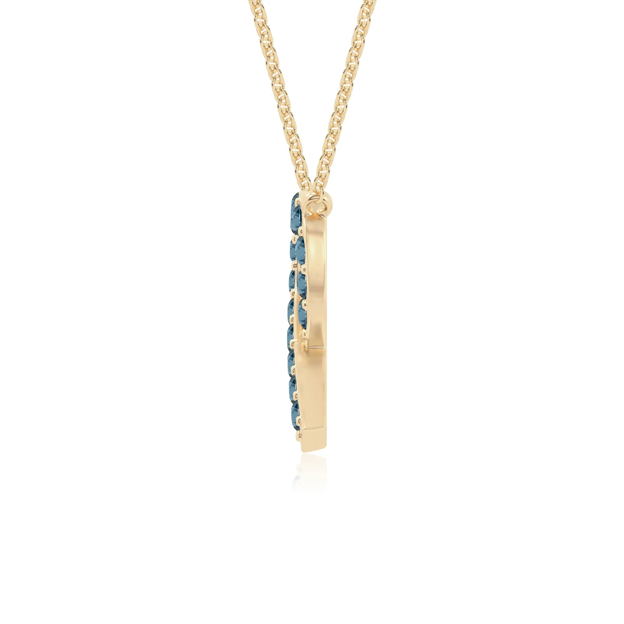 natural london blue topaz cancer ribbon necklaces in yellow gold vermeil 