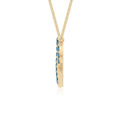 natural london blue topaz cancer ribbon necklaces in yellow gold vermeil 