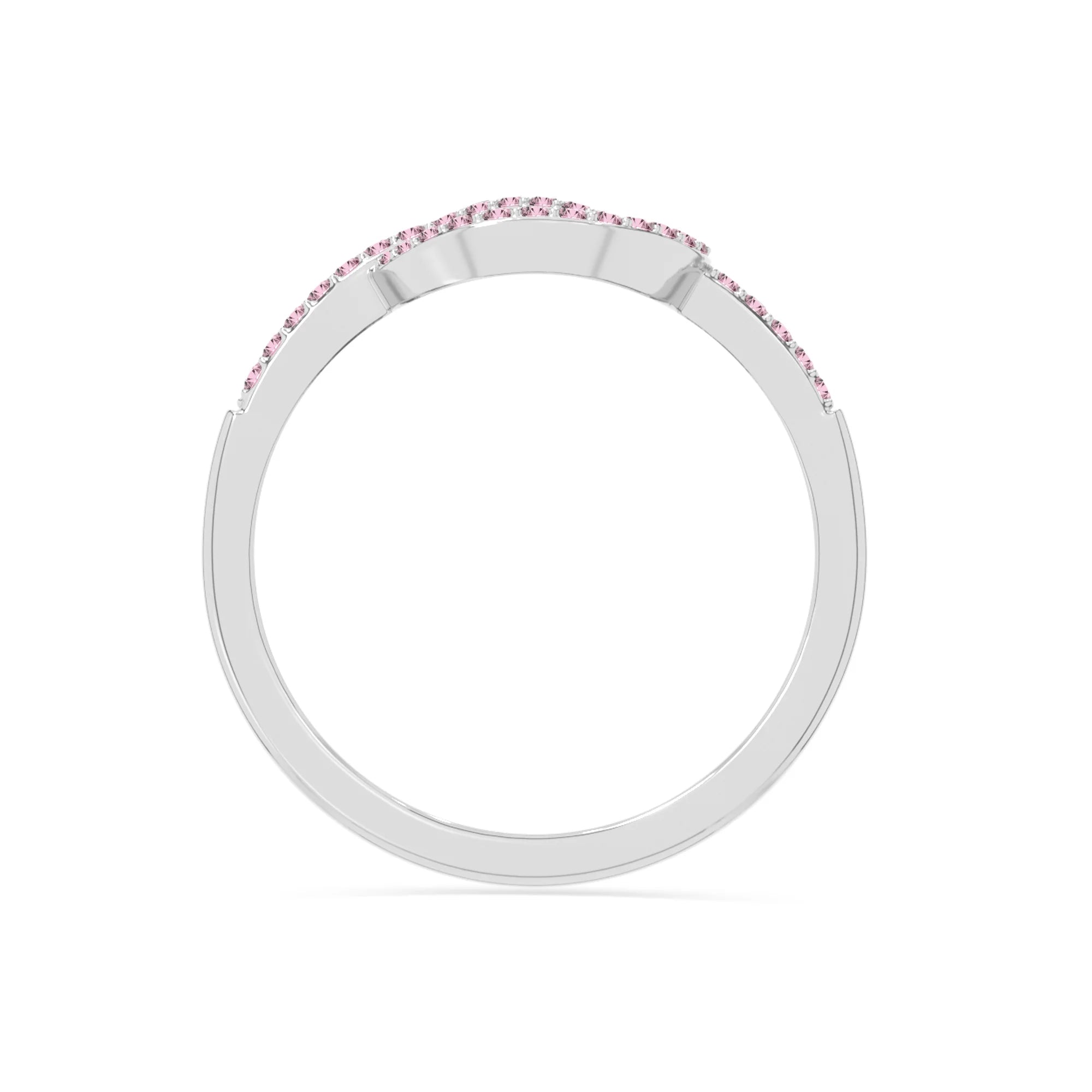 natural pink tourmaline infinity knot promise rings in sterling silver 