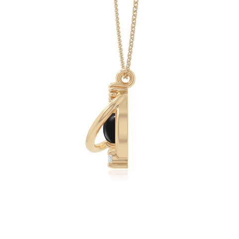 natural black-onyx galaxy necklaces in yellow gold vermeil 