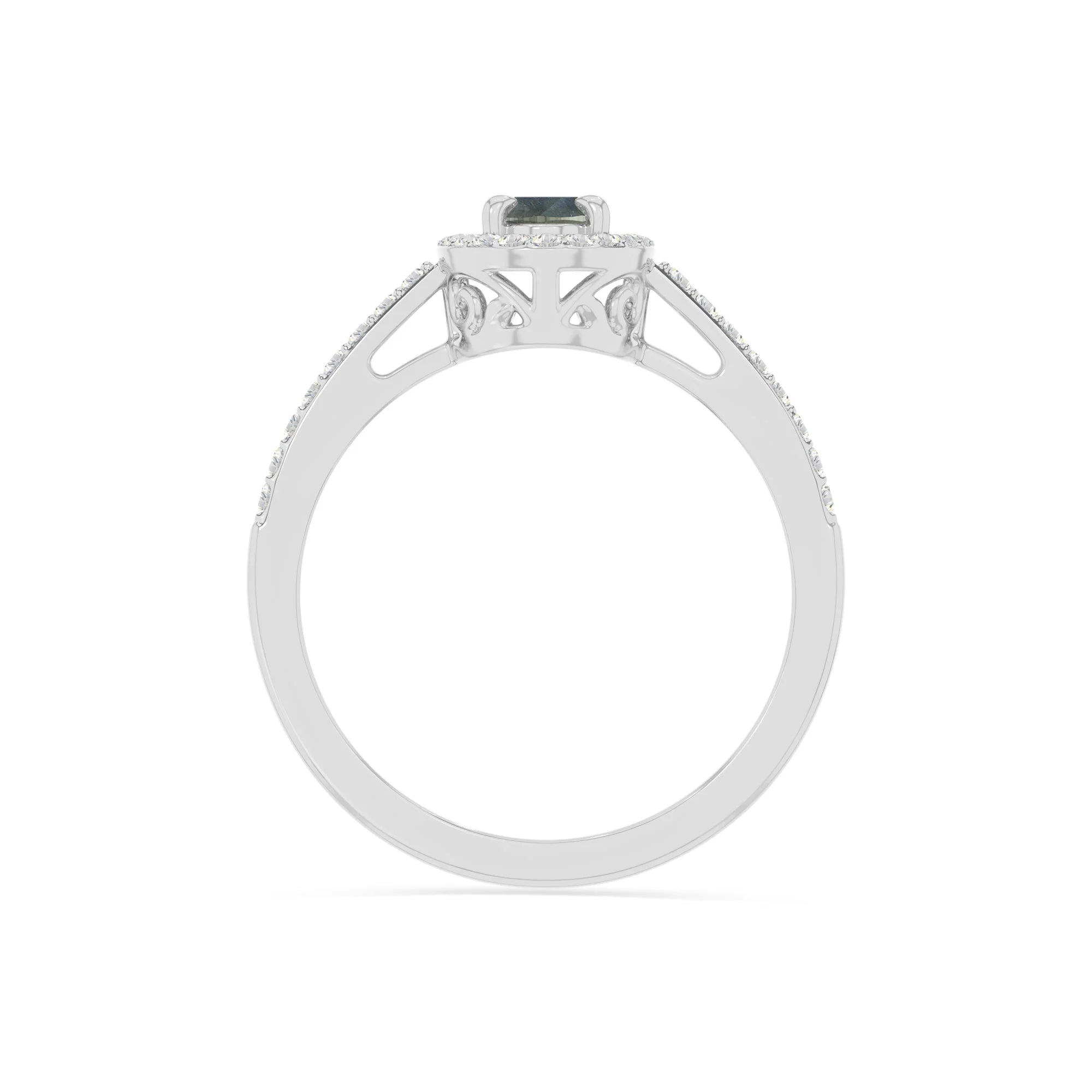 natural labradorite solitaire halo engagement rings in sterling silver 