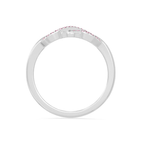 natural pink tourmaline infinity promise rings in sterling silver 