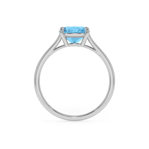 natural swiss blue topaz pear solitaire engagement ring