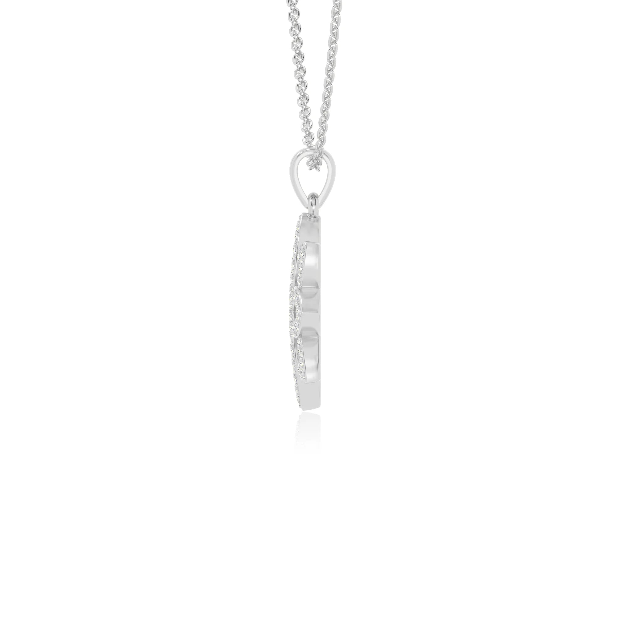 moissanite flower necklaces in sterling silver 