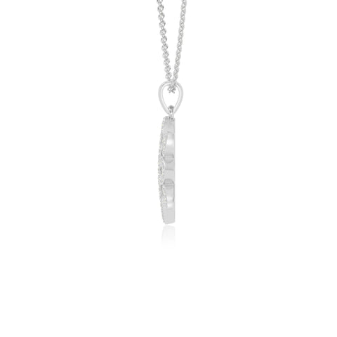 moissanite flower necklaces in sterling silver 