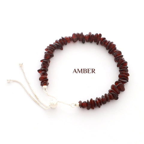 natural amber rough shape bolo bracelet