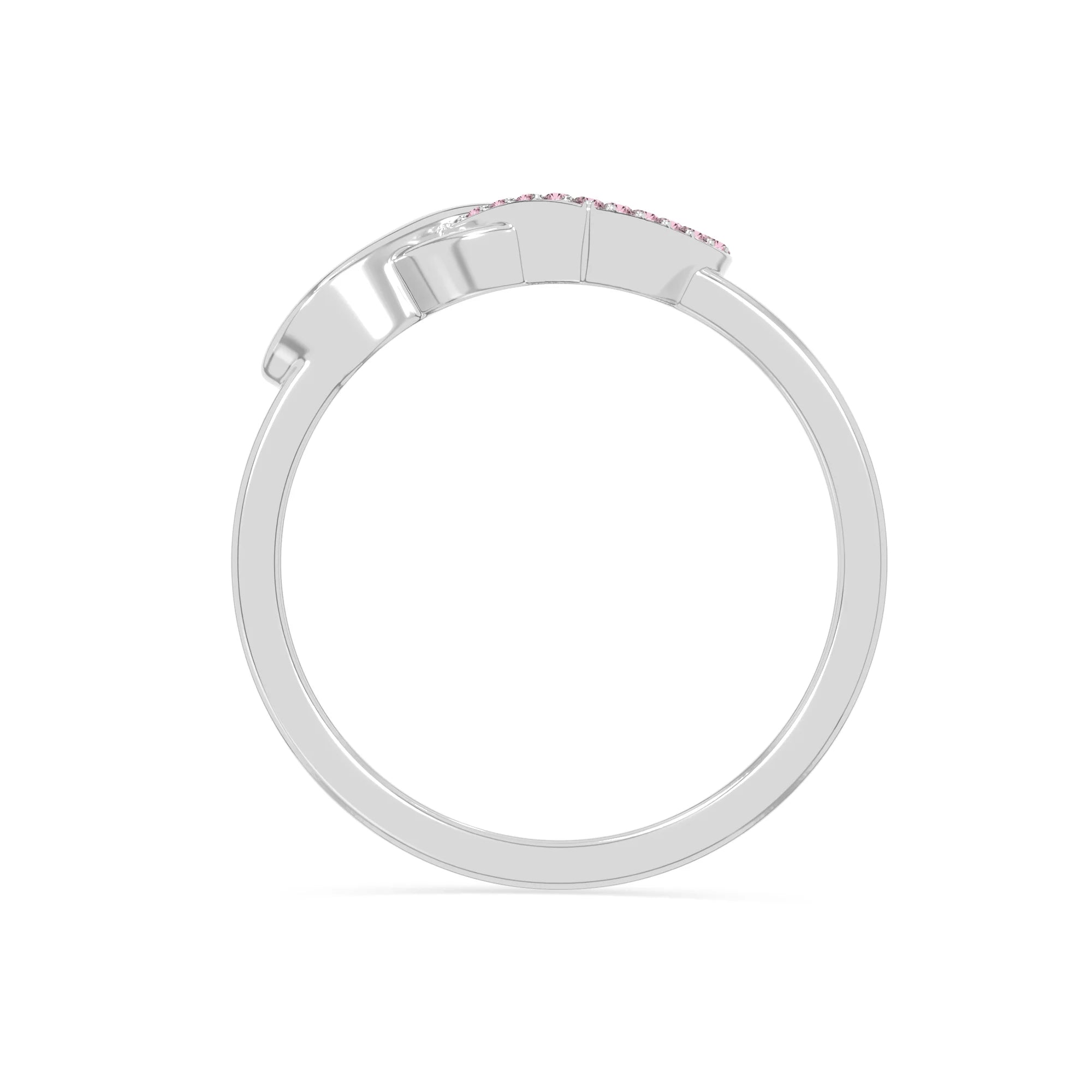 natural pink tourmaline infinity heart promise rings in sterling silver 