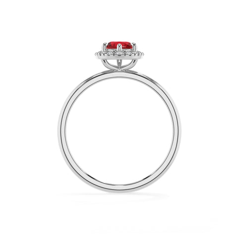 lab-grown ruby pear halo solitaire engagement ring