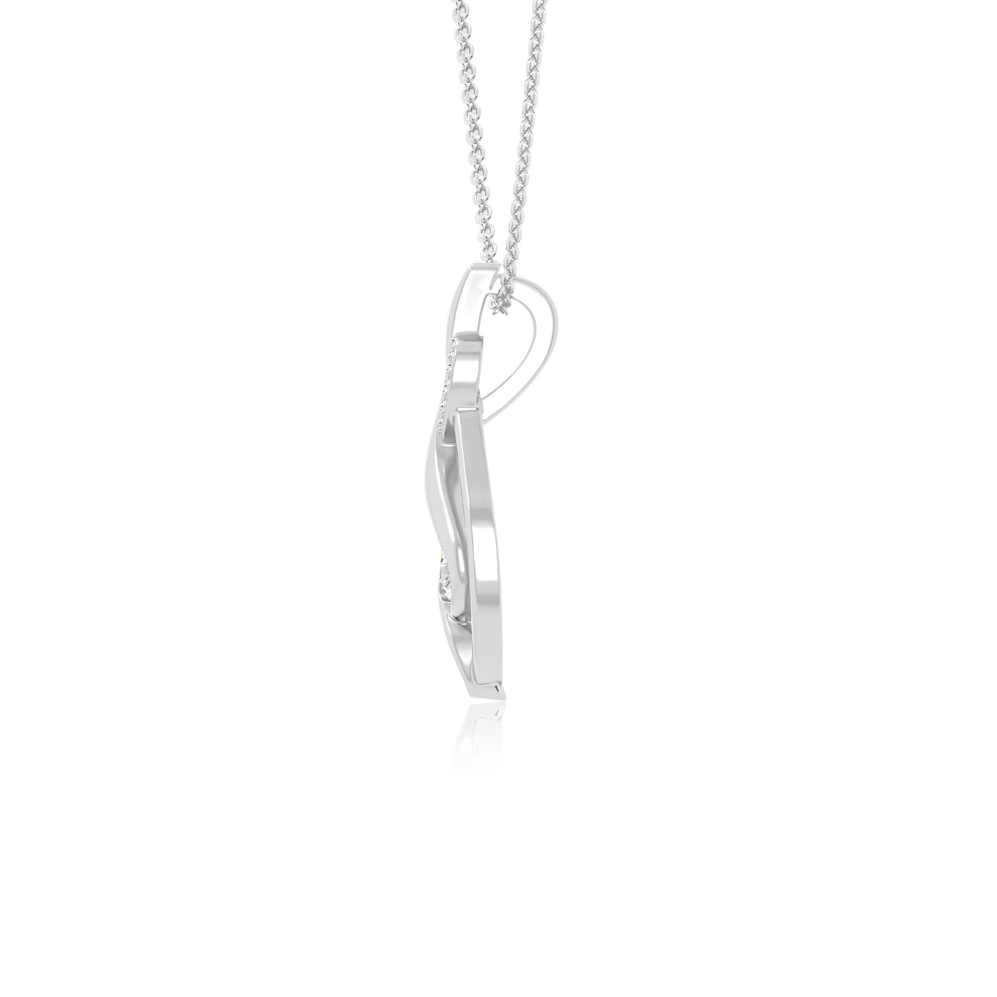 moissanite twisted infinty knot necklaces in sterling silver 