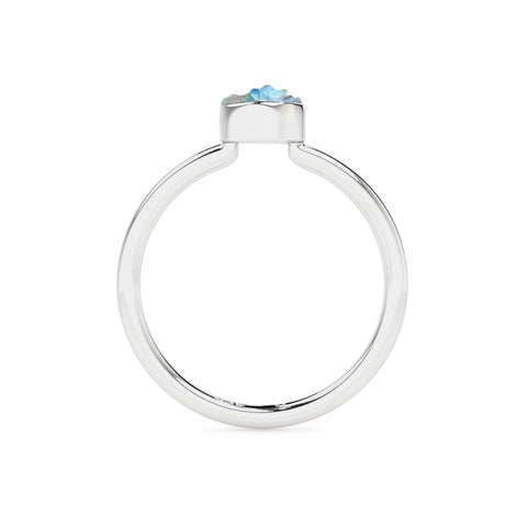 rainbow-moonstone rough shape stackable bezel-set ring