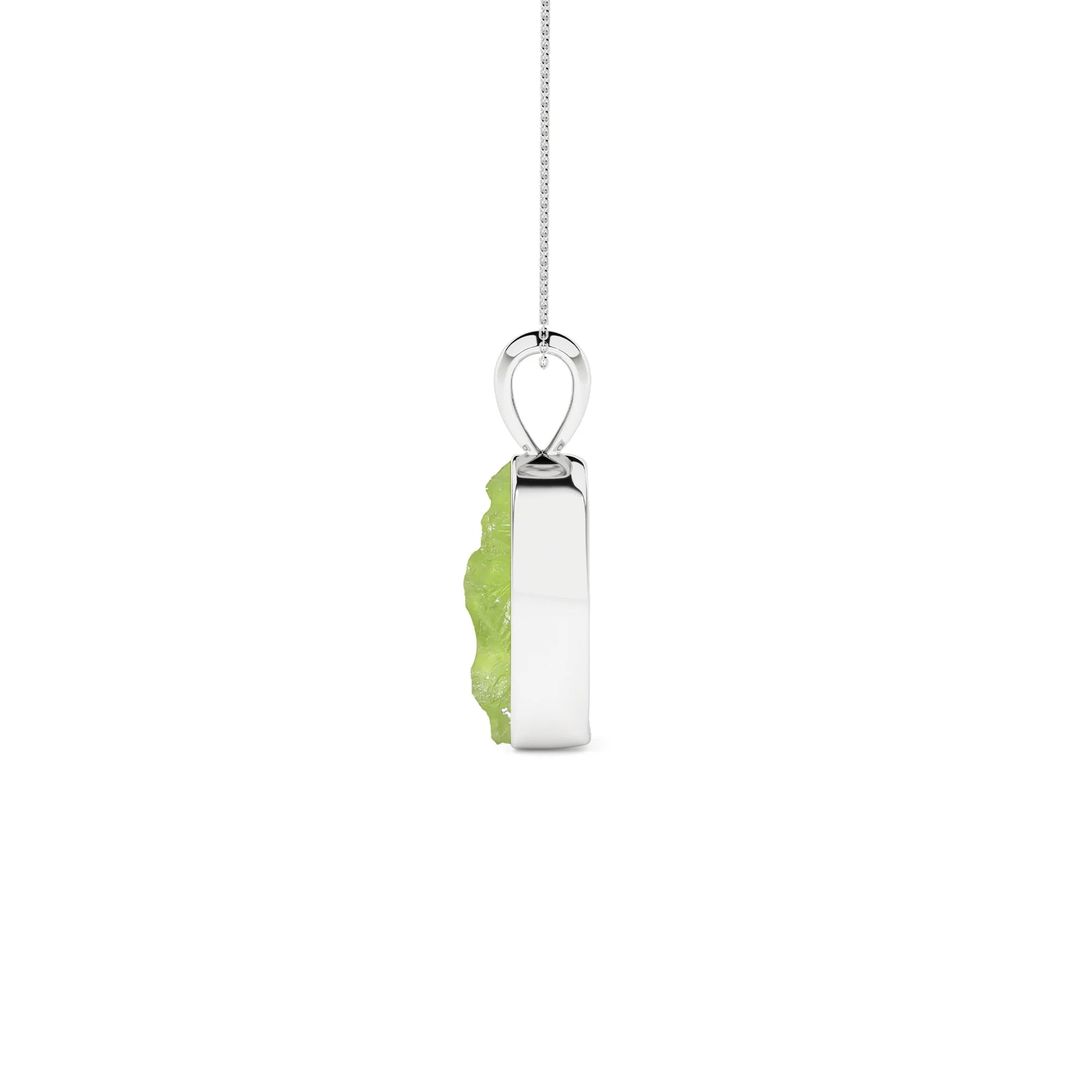 natural peridot rough shape pendant necklace