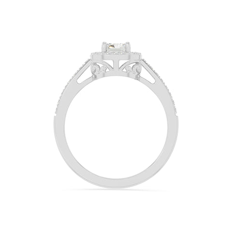 natural moissanite solitaire halo engagement rings in sterling silver 