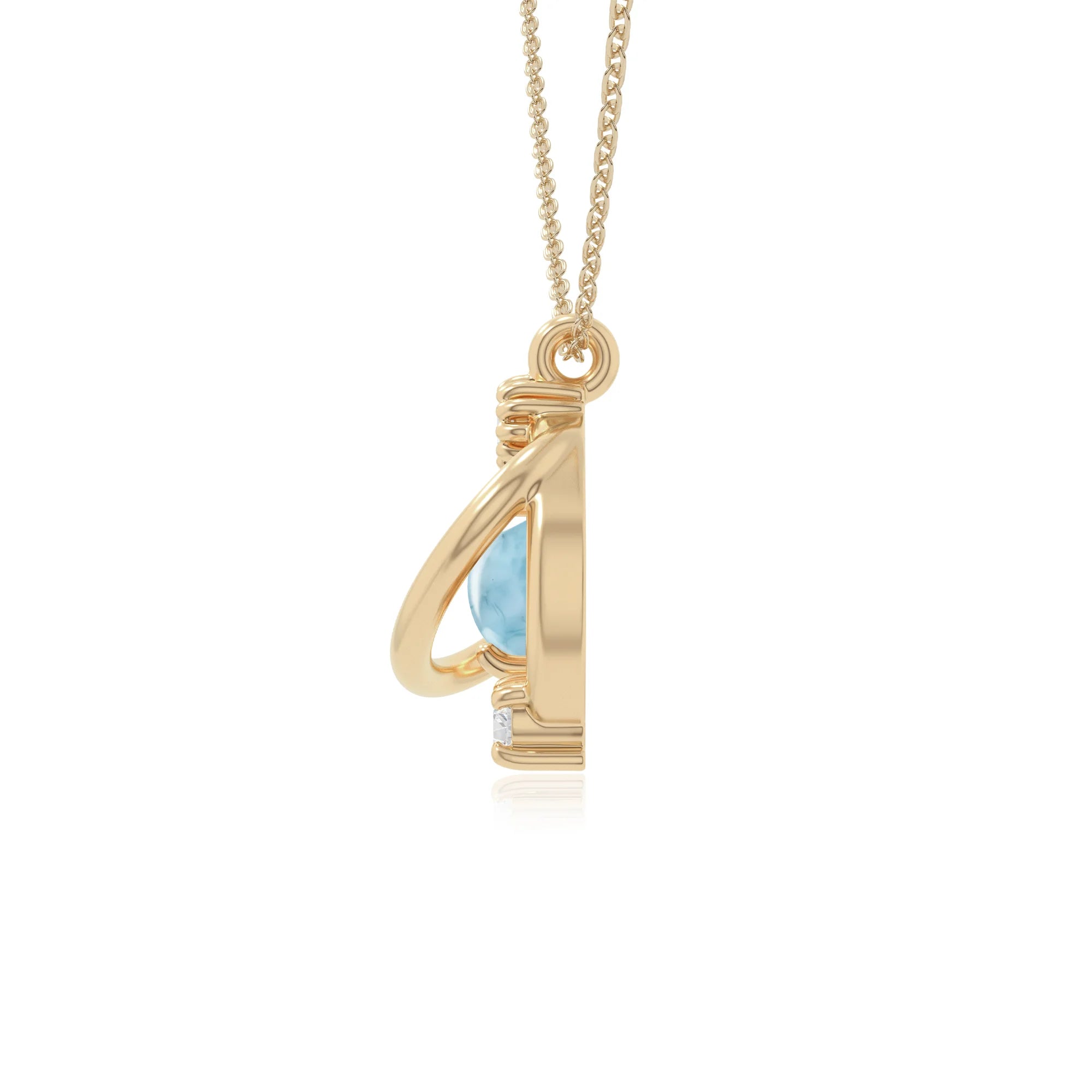 natural larimar galaxy necklaces in yellow gold vermeil 