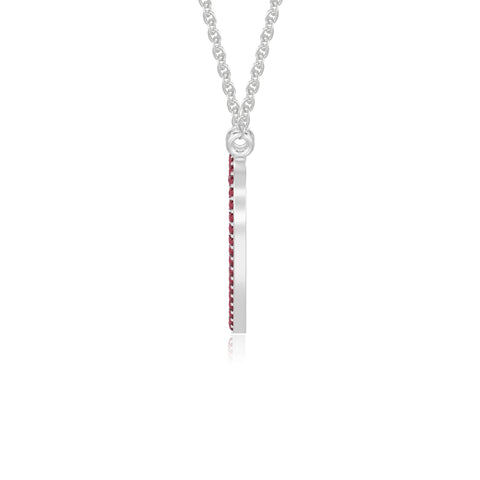 natural ruby heart necklaces in sterling silver 