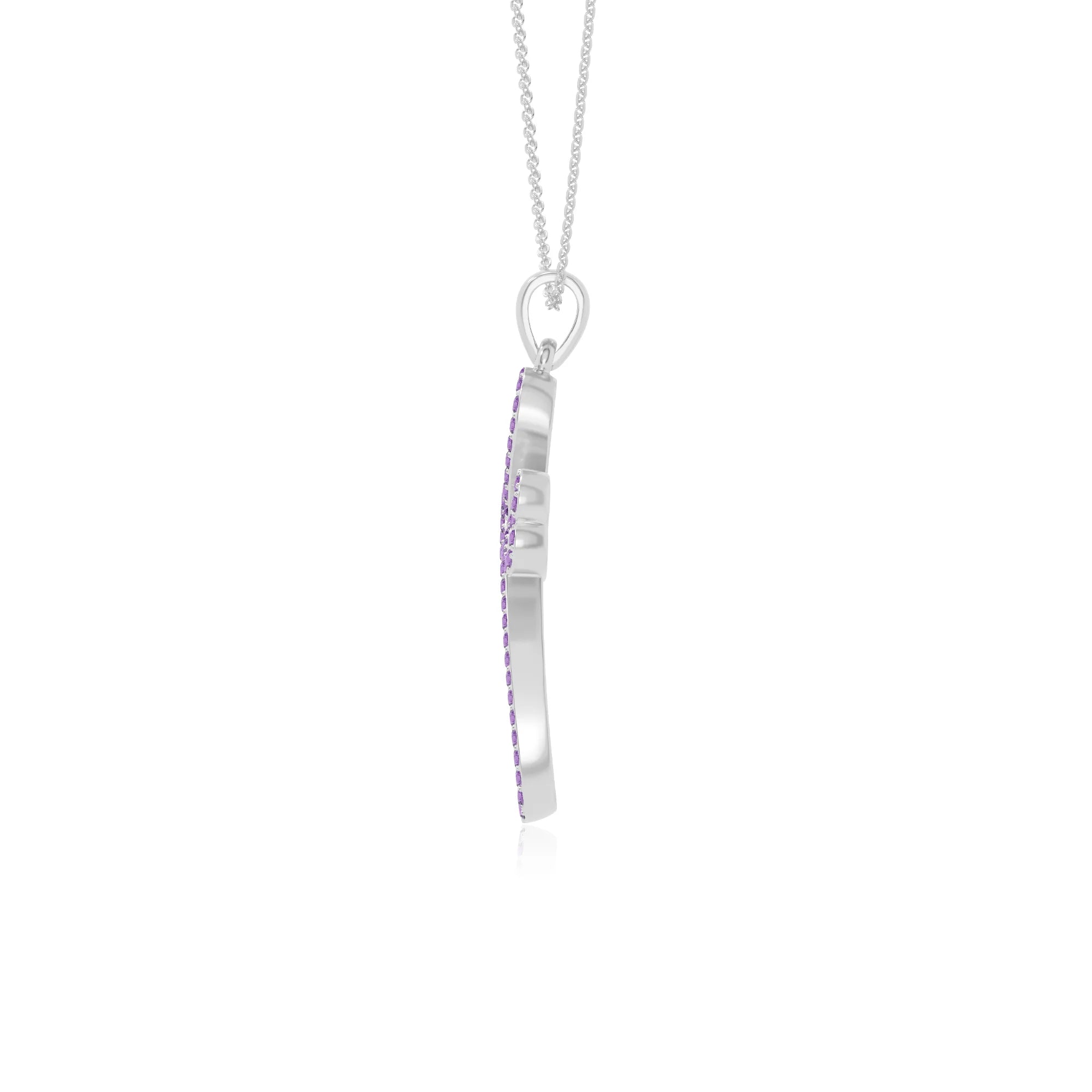 natural amethyst infinity cross necklaces in sterling silver 
