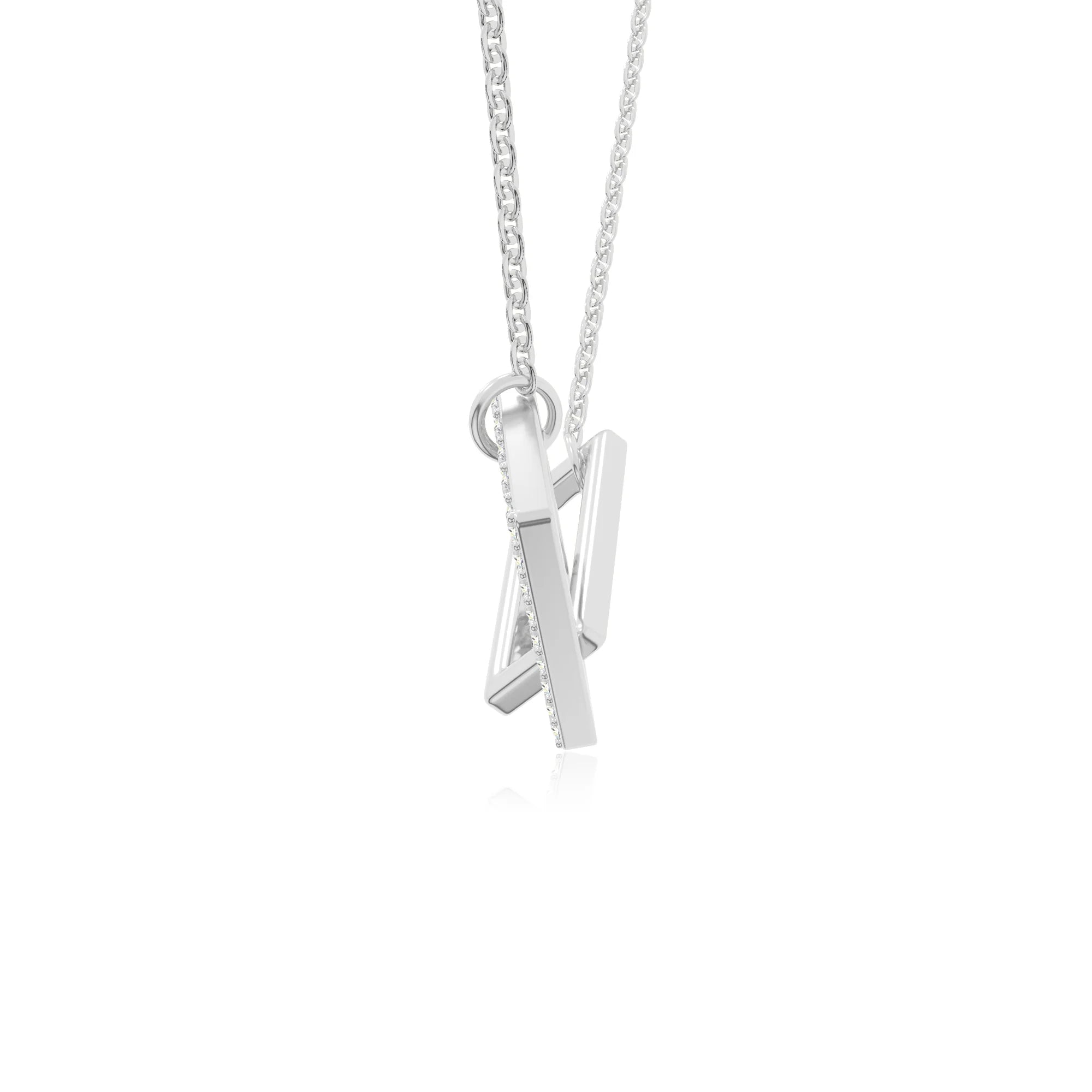 moissanite interlock necklaces in sterling silver 