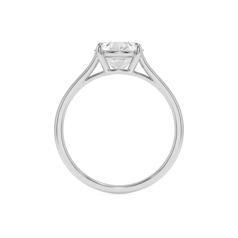 lab grown moissanite round solitaire engagement ring