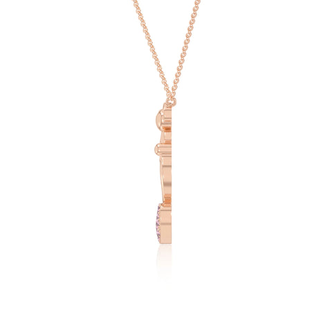 natural pink-tourmaline mother child heart necklaces in sterling silver 