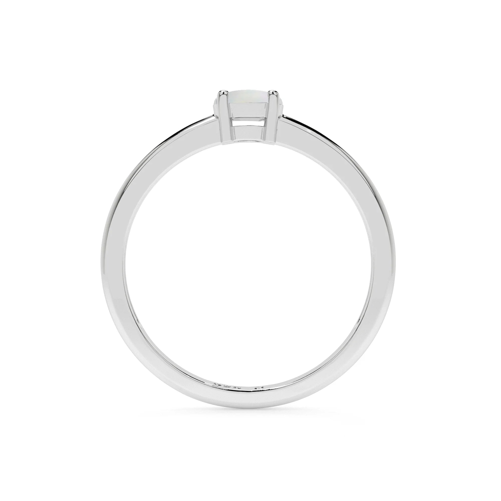 ethiopian opal oval cab stackable prong-set ring