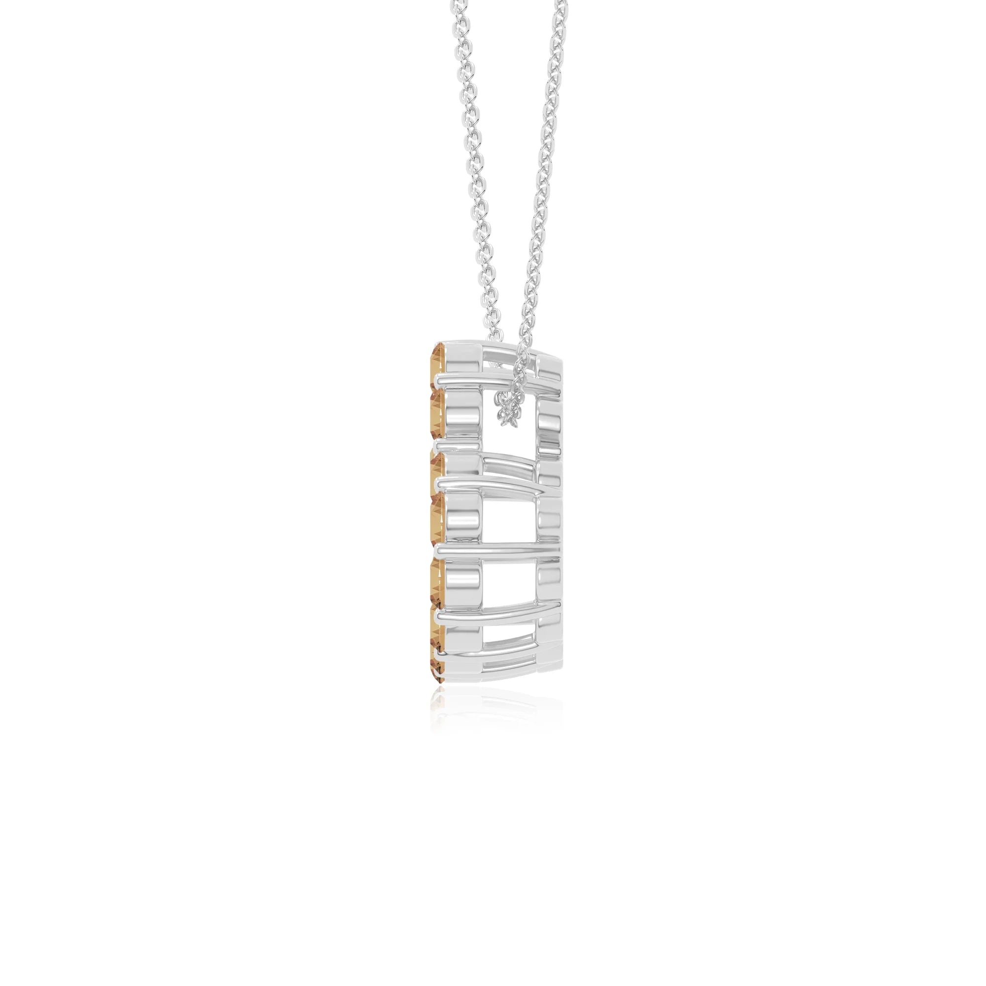 natural citrine heart necklaces in sterling silver 