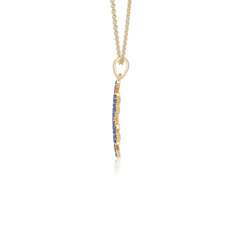 natural blue-sapphire infinity love knot necklaces in yellow gold vermeil 