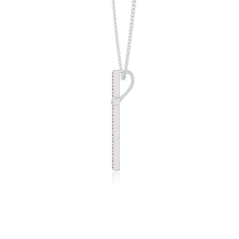natural pink-tourmaline cross necklaces in sterling silver 