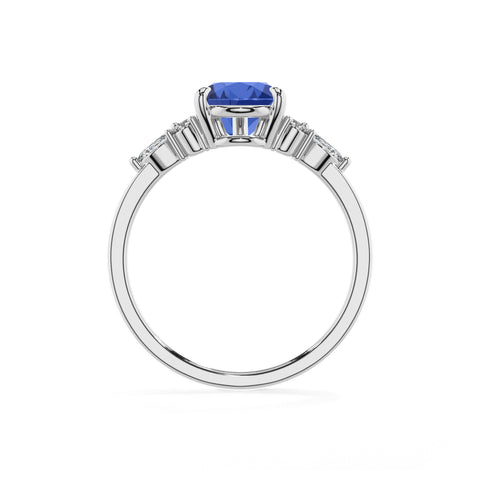 lab-grown blue-sapphire pear solitaire engagement ring