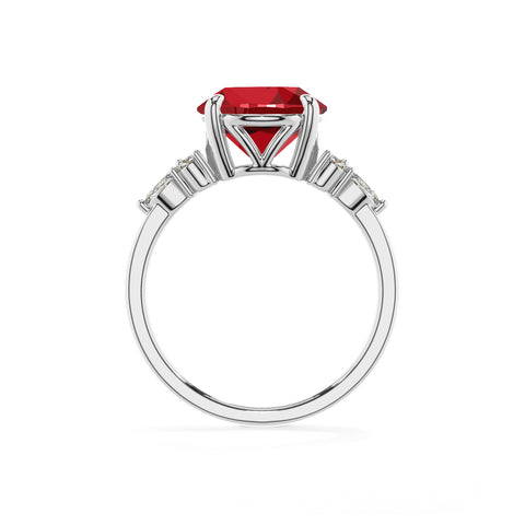 lab-grown ruby round solitaire engagement ring