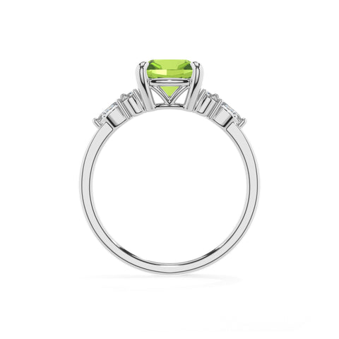 natural peridot cushion solitaire engagement ring