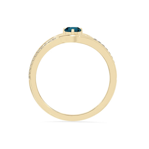 natural london blue topaz heart promise rings in yellow gold vermeil