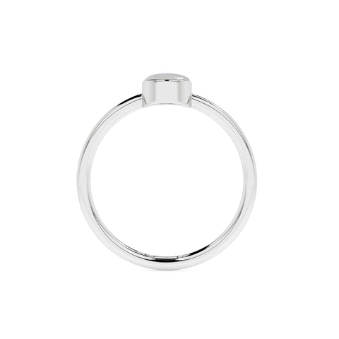 rainbow moonstone oval cab stackable bezel-set ring