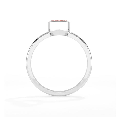 morganite pear cut stackable bezel-set ring