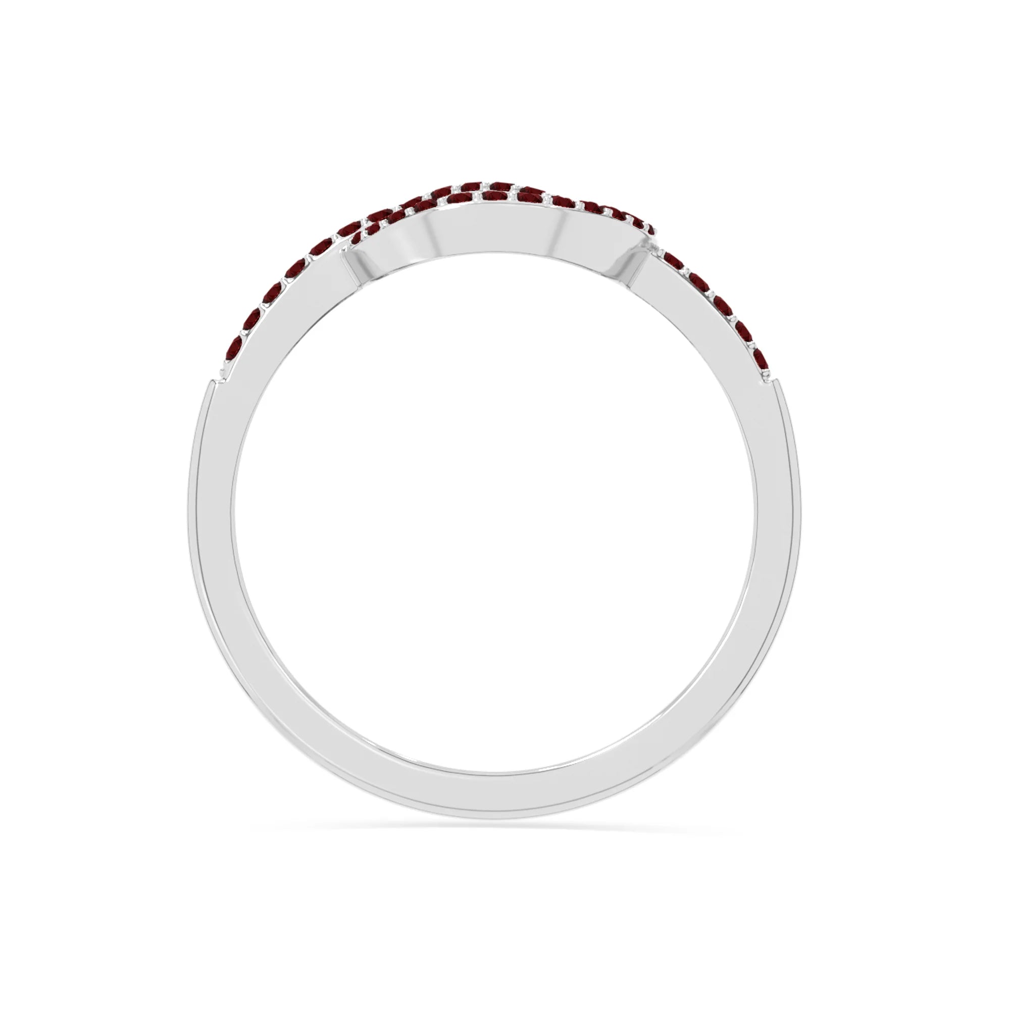 natural garnet infinity knot promise rings in sterling silver 