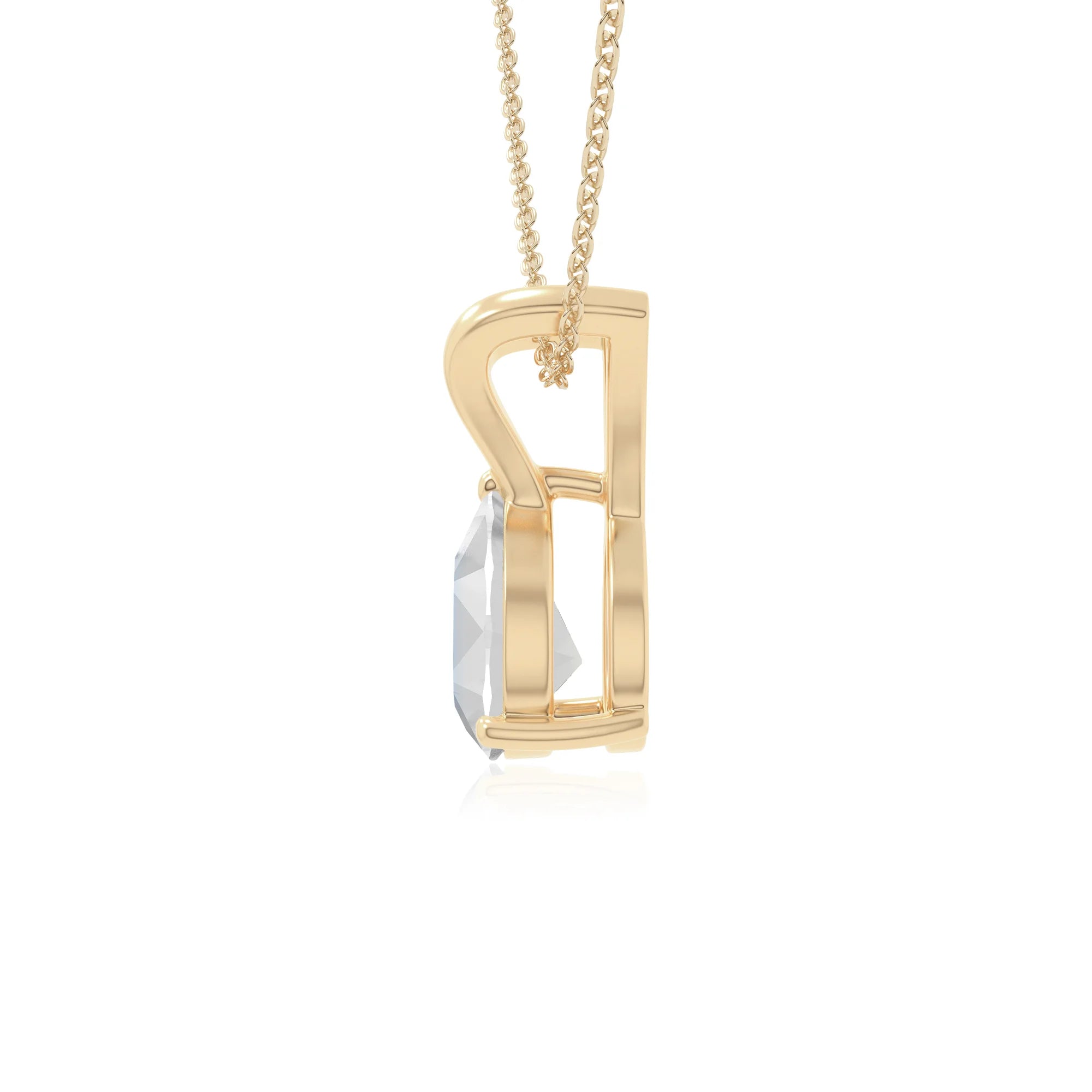 rainbow moonstone v-bale solitaire necklaces in yellow gold vermeil 
