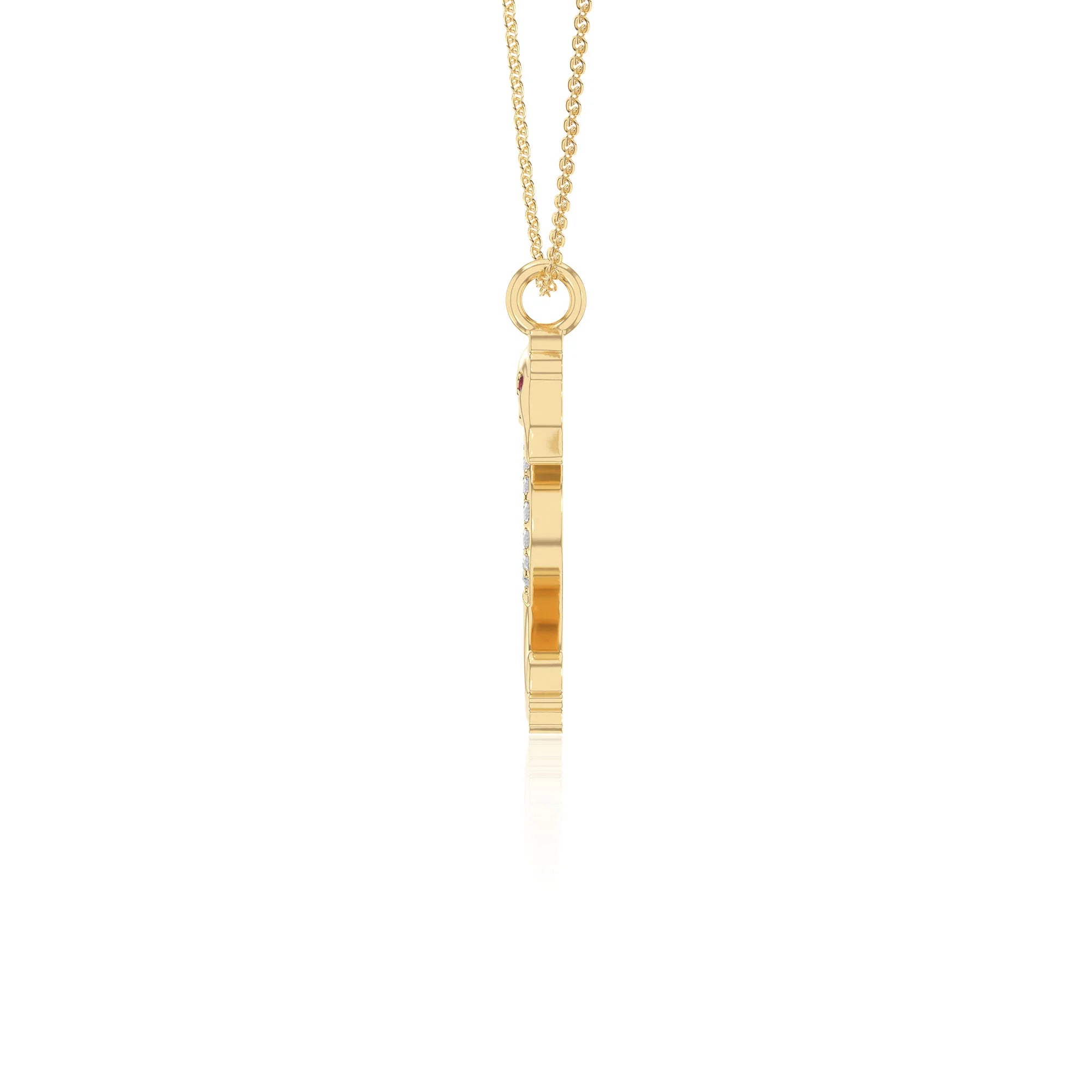 natural ruby sea horse necklaces in yellow gold vermeil 