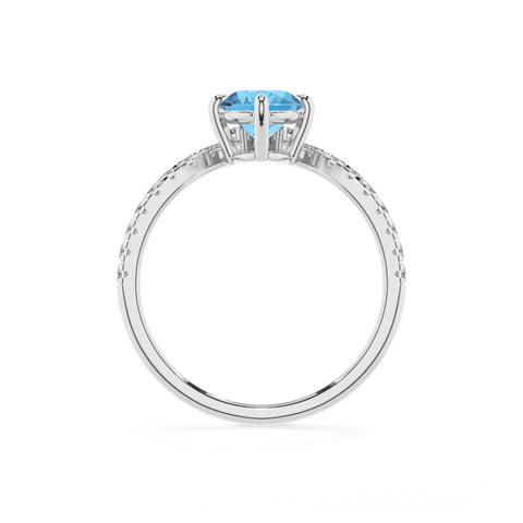 natural swiss blue topaz oval solitaire engagement ring