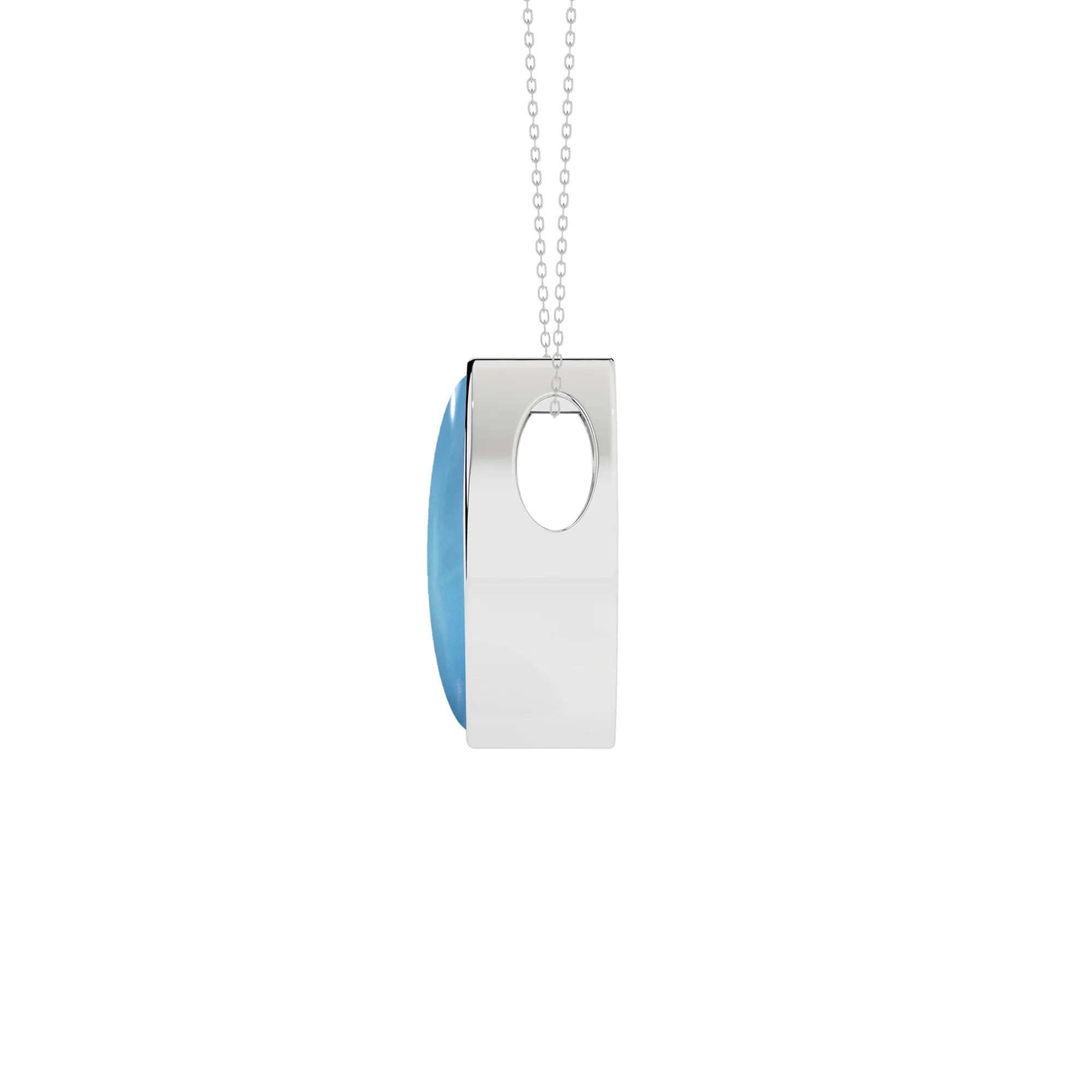 natural larimar marquise shape pendant necklace