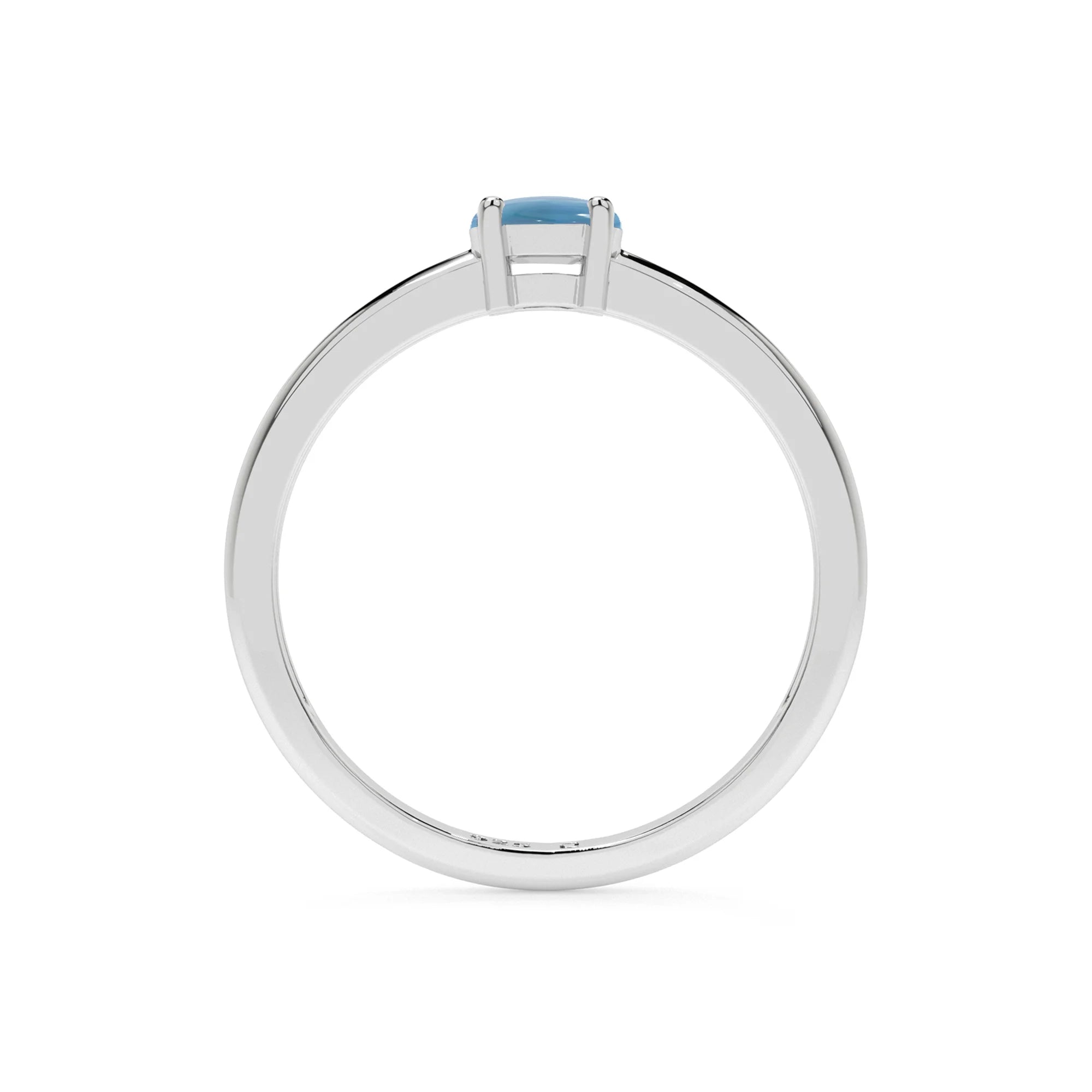 larimar round cab stackable prong-set ring