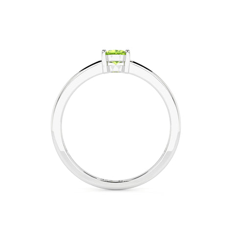 peridot oval cut stackable prong-set ring