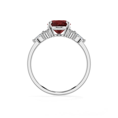 natural garnet oval solitaire engagement ring