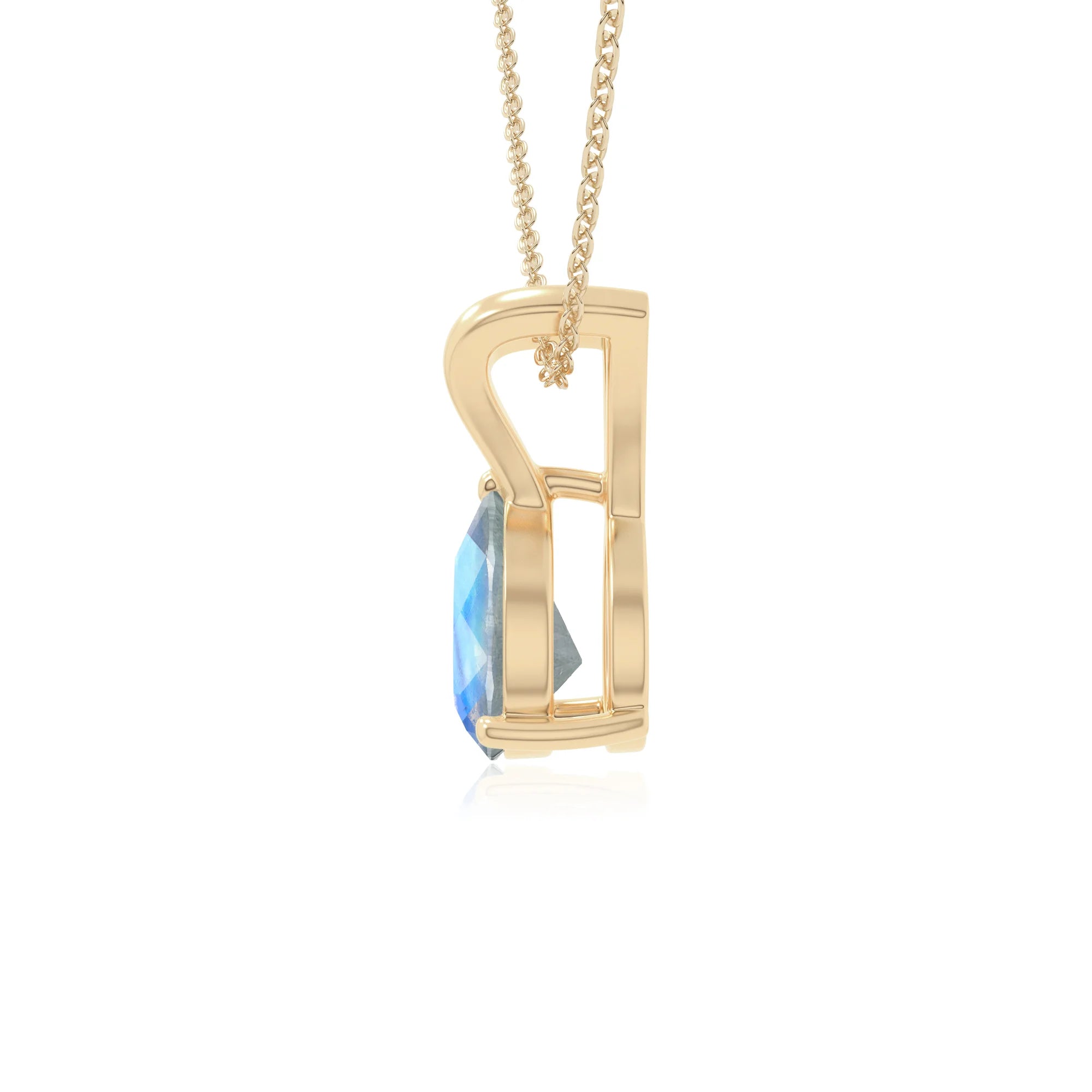 natural labradorite v-bale solitaire necklaces in yellow gold vermeil 