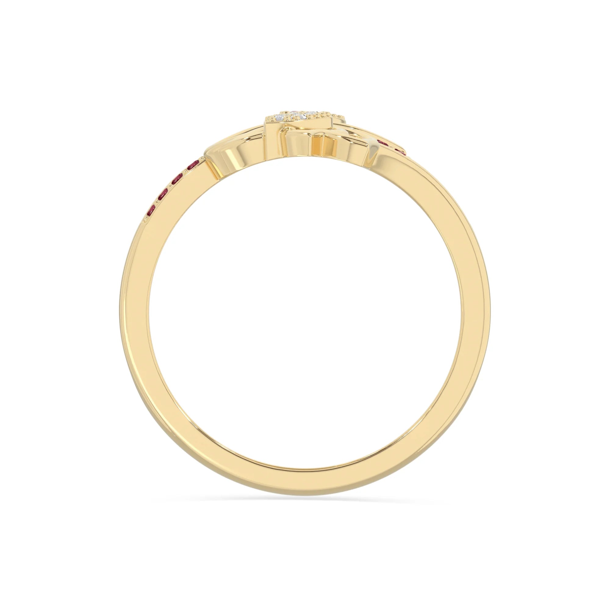 natural ruby lotus blossom rings in yellow gold vermeil