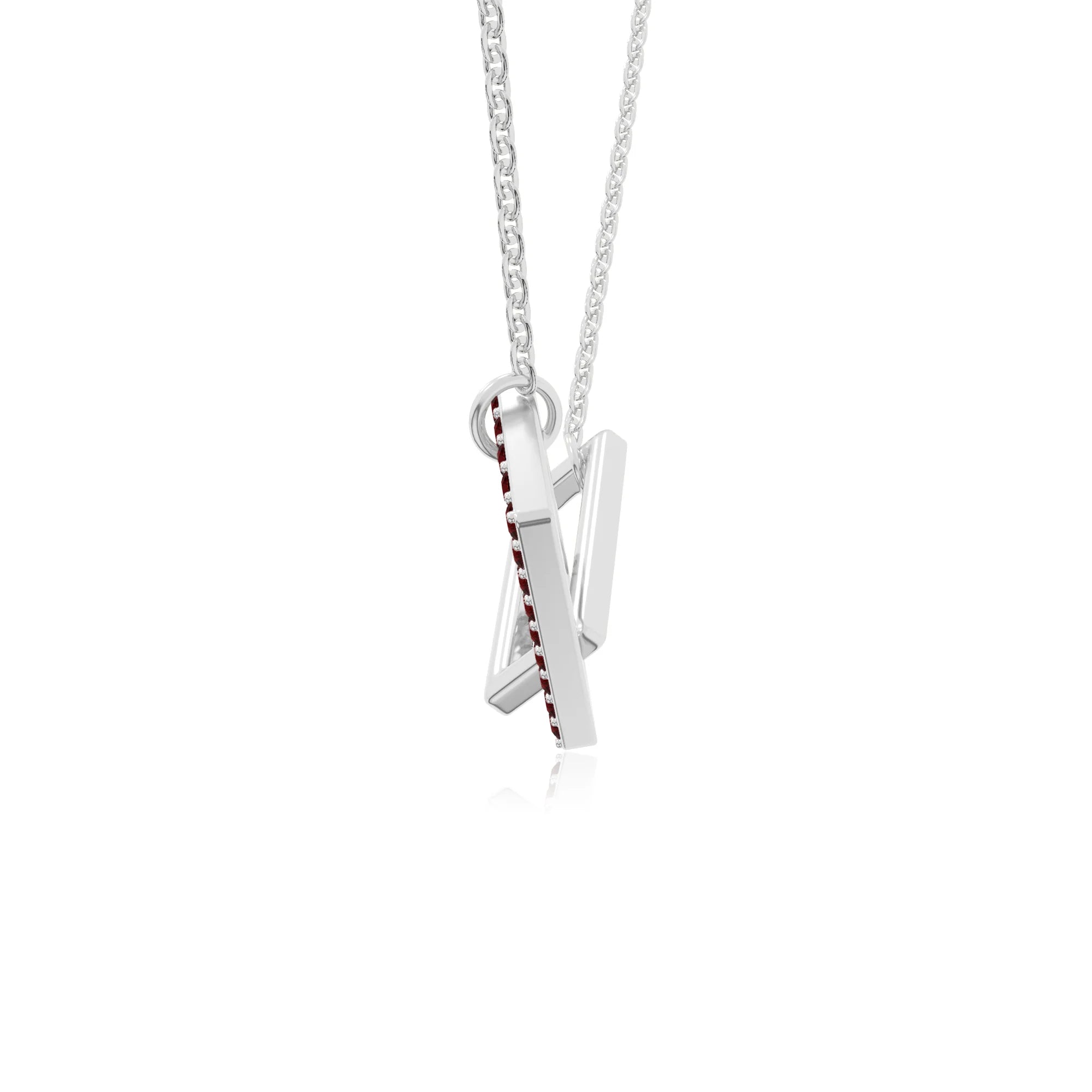 natural garnet interlock necklaces in sterling silver 