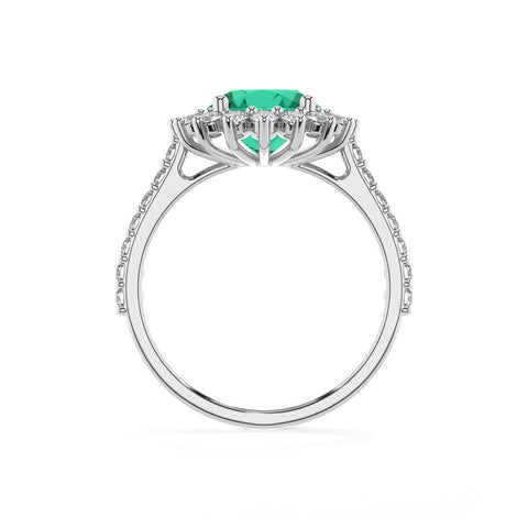 lab-grown emerald round half eterity halo solitaire engagement ring