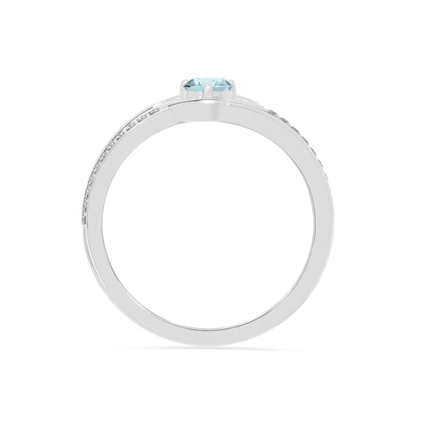 natural aquamarine heart promise rings in sterling silver 